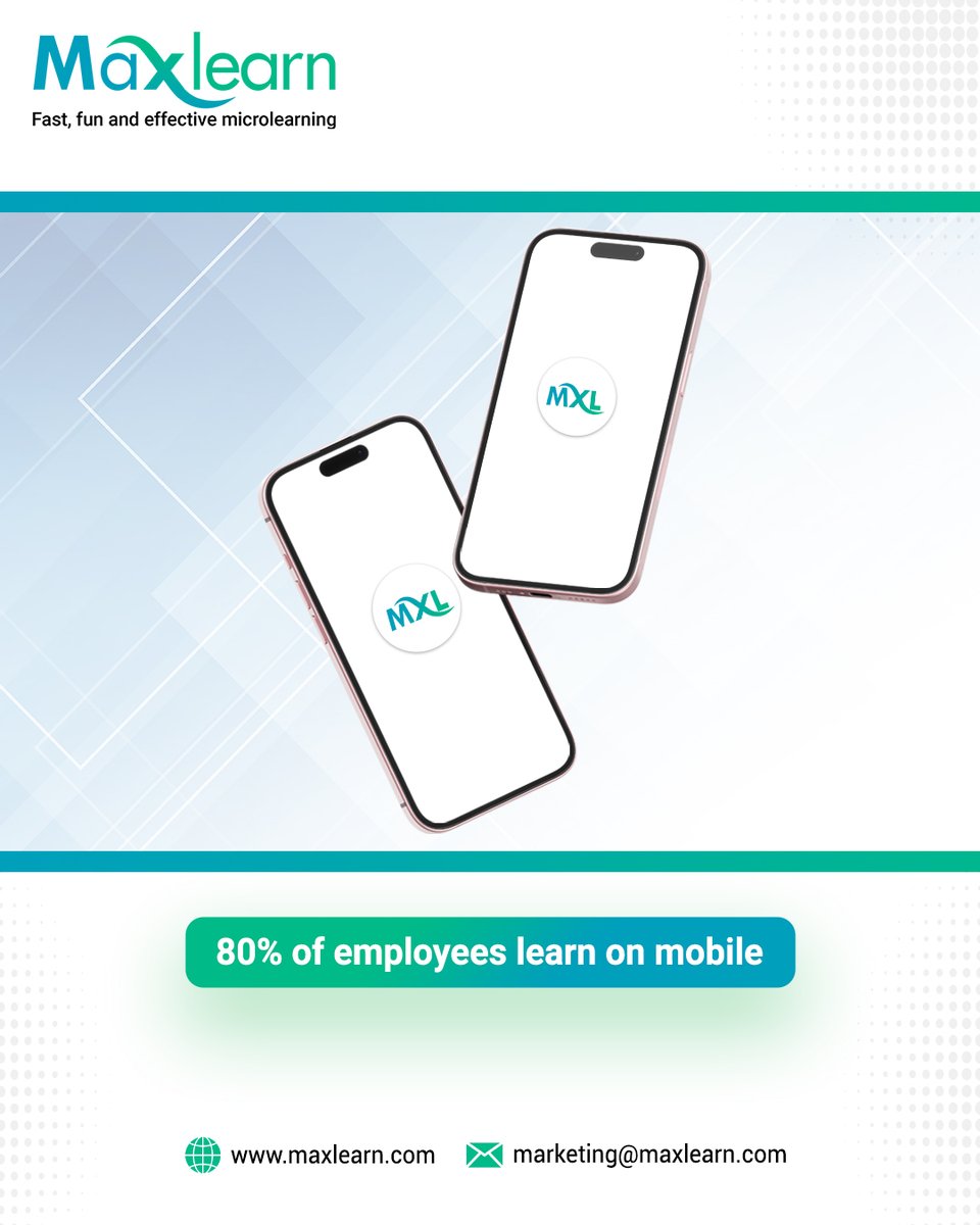 maxlearn_global's tweet image. Mobile Learning Update
📱 80% of employees learn on mobile.
MaxLearn’s mobile-first platform ensures learning happens anytime, anywhere. ... maxlearn.com/request-a-demo/
#spacedrepetition #LearningRetention #Microlearning #employeeengagement #MobileLearning #adaptivelearning