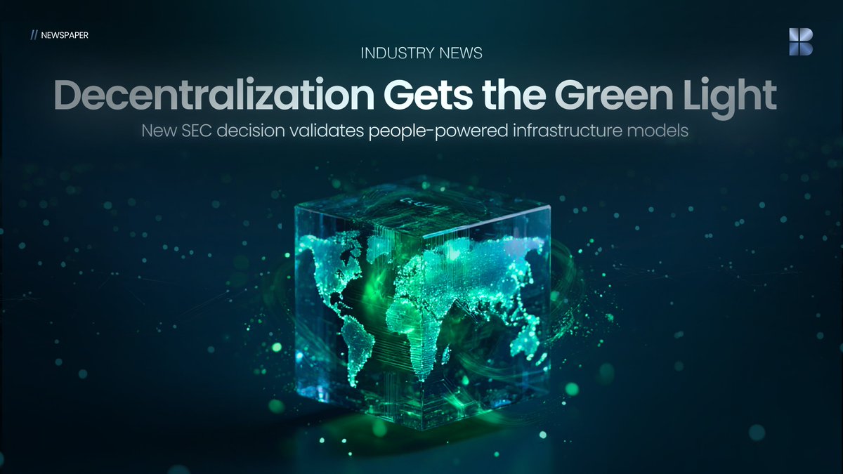 BLOCX_TECH's tweet photo. 🚨 U.S. SEC Recognizes Decentralized Infrastructure

In a landmark move, the SEC issued a no-action letter allowing decentralized networks to reward participants without treating tokens as securities.

🔹 Tokens earned = work done, not speculation
🔹 Clearer path for user-powered systems
 🔹Encouragement for open, distributed networks

This marks a policy shift, from regulating innovation to recognizing it.

—

At BLOCX, we’ve believed this from day one:

🔹Infrastructure should be user-owned
🔹Rewards should go to those who power the network
🔹Privacy and decentralization must form the base layer of the internet

The future is clear — people-powered infrastructure is becoming policy.