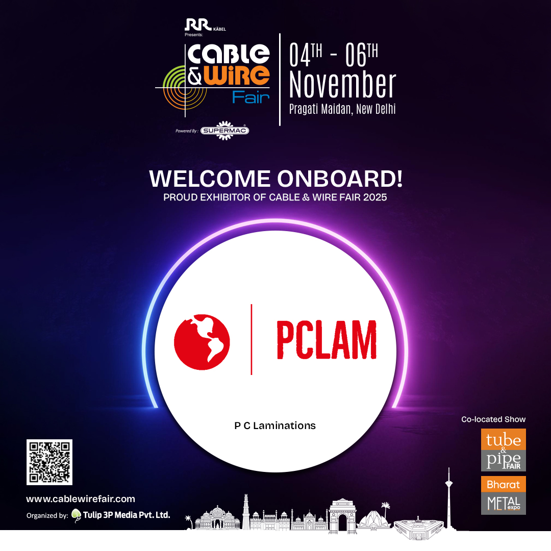 cablewirefair's tweet image. We are Honored to Welcome, P.C. Laminations at @CableWireFair 𝟐𝟎𝟐𝟓.

📅4-6 Nov 2025 |📍Pragati Maidan, New Delhi
🔗Visitor Registration: cablewirefair.com/visitor-regist…

#CableWireFair #CWF2025 #WireExpo #CableExpo #WireExhibition #WireIndustry #CableIndustry #CWF #PCLaminations
