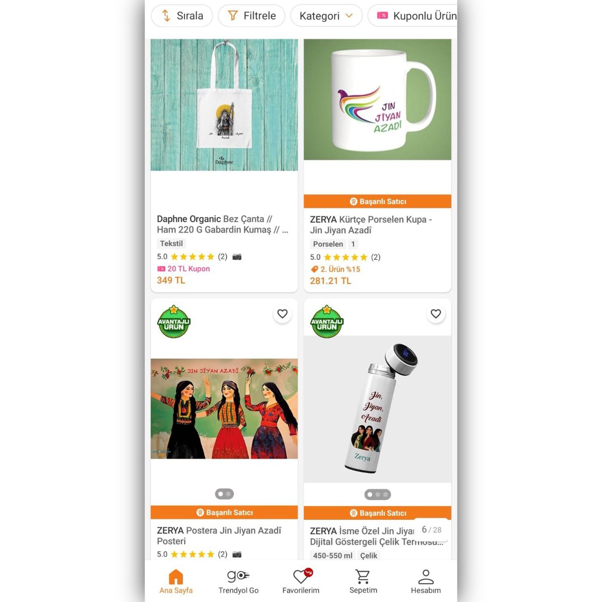 Tek bir beyaz toros tişörtü için ortalığı yakan ne kadar PKK’lı terörist varsa sözünden çıkmadınız, mağazaları kapattınız.

Nerede ne kadar Türk düşmanı Apocu piç varsa PKK paçavrası ürünlerini rahat rahat satıyor, sesiniz çıkmıyor? Nerdesiniz? <a href="/Trendyol/">Trendyol</a> 

#TrendyolBoykot !