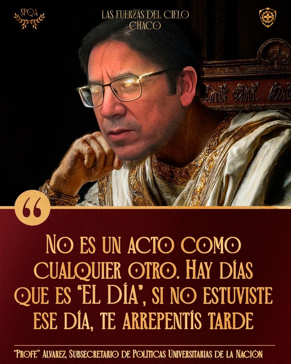 FDC_Chaco's tweet image. 🎙️@AleCiroAlvarez: “No es un acto como cualquier otro. Hay días que es “EL DÍA”, si no estuviste ese día, te arrepentís tarde. Pasan los años, tus amigos te preguntan si fuiste y tenes que bajar la cabeza”.

🛡️MAÑANA TODOS AL MOVISTAR ARENA A BANCAR A NUESTRO PRESIDENTE @JMilei .