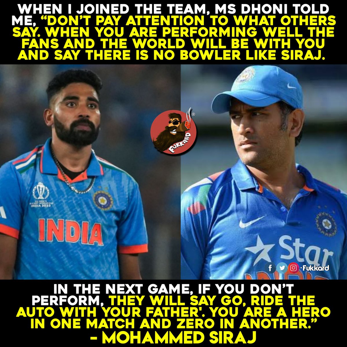 Fukkard's tweet image. #MohammedSiraj Shared the Conversations &amp;amp; Suggestions Given by #MSDhoni