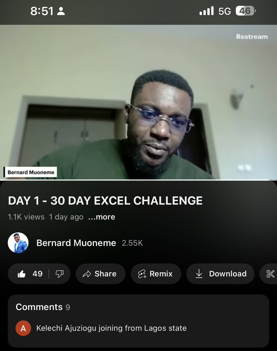 iamlordbernie's tweet image. I taught Excel to over 100+ students LIVE on Saturday.
Video is currently over 1k+ views on YouTube.
Did you miss the session or attend it?
#30DayExcelChallenge.
