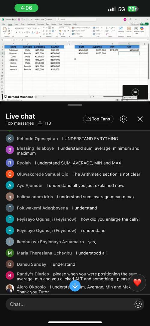 iamlordbernie's tweet image. I taught Excel to over 100+ students LIVE on Saturday.
Video is currently over 1k+ views on YouTube.
Did you miss the session or attend it?
#30DayExcelChallenge.