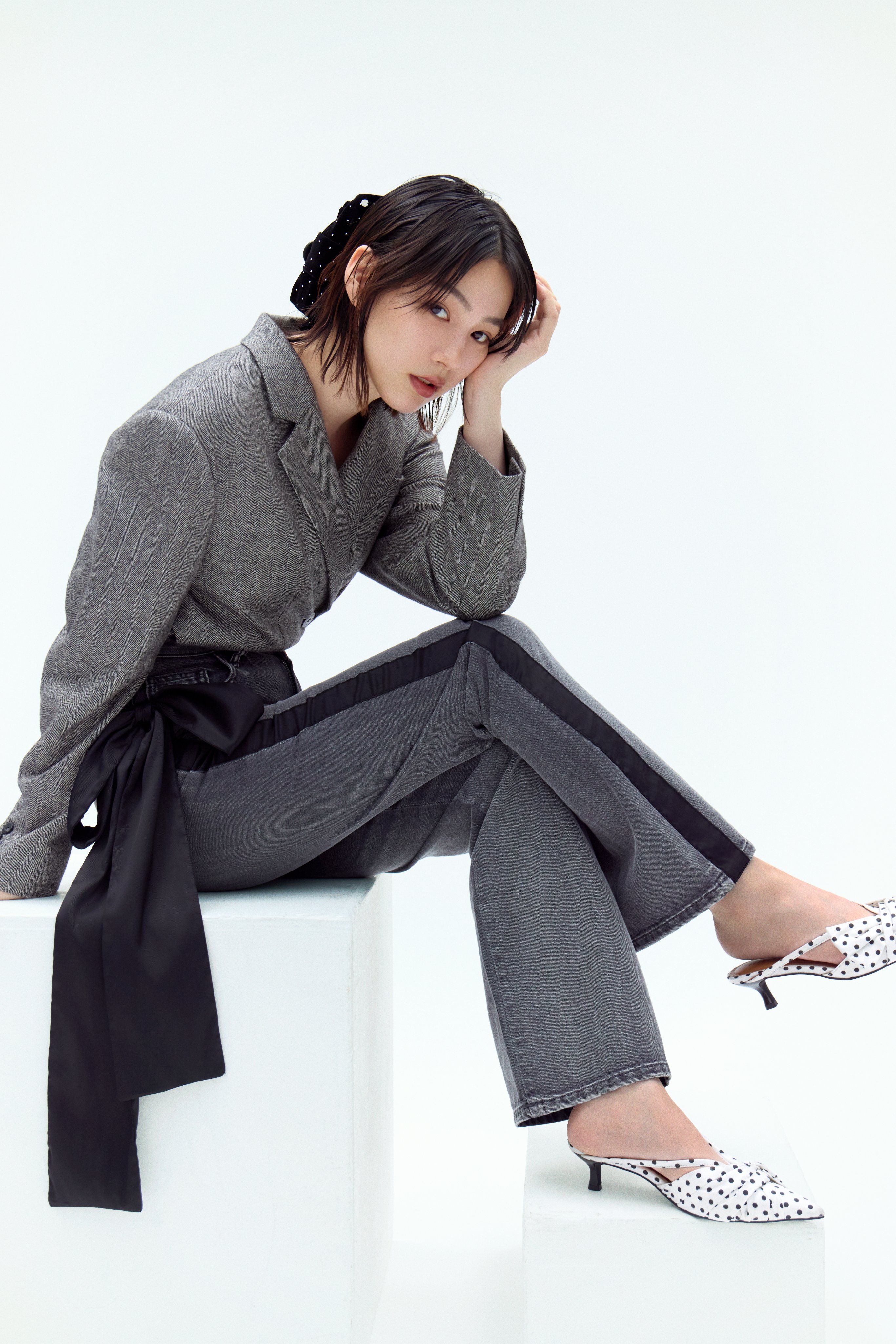 frayid 2022秋新作ネイビーボーダーオールインワン 2022 Winter Collection PRE ORDER