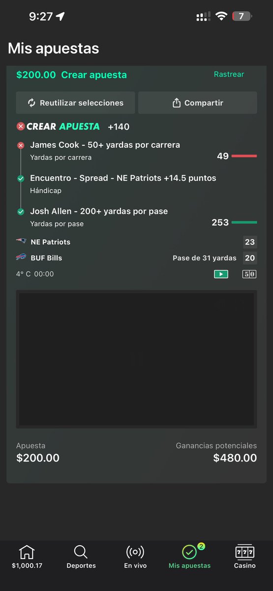 HolandaPicks's tweet photo. 1 yarda. Que coraje da perder así. 

Cerramos el día con un sabor semiamargo pero aún así felices porque nos fuimos 3-1 en nuestro primer SNF 

Esto no se quedará así. Se viene nuestra revancha en el MMF. Le ganaremos al casino. https://t.co/Wh9b9oVC1P