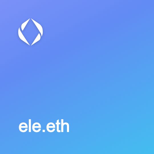 ele.eth registered for 1.5487492591607877 ETH (7028.83 USD) on ENS Registrar ⬨ #ENS #Web3Names #EnsNames 

etherscan.io/tx/0xe931ad49e… 

The go-to memecoin launchpad → freee.fun 🟢