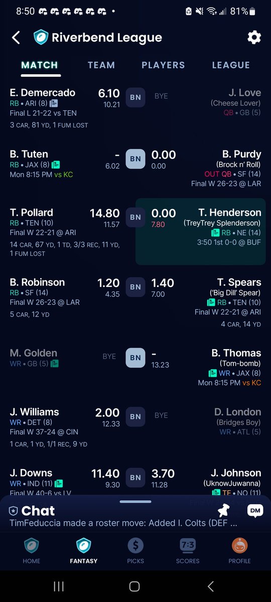 kareexcorey's tweet photo. @FantasyUmpire After this week, I'll be 1-4. I think a trade needs to occur if I want my season to stay alive. Do you think I need a trade or should I keep my current roster (Hunted Hero). Also, who should I trade for if a trade is imminent? https://t.co/G5mapPsw73