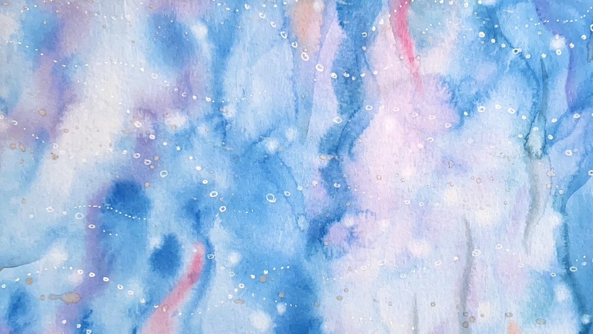 🔵🫧🪼⁺🫧🔵
#透明水彩　#アナログ　#抽象画