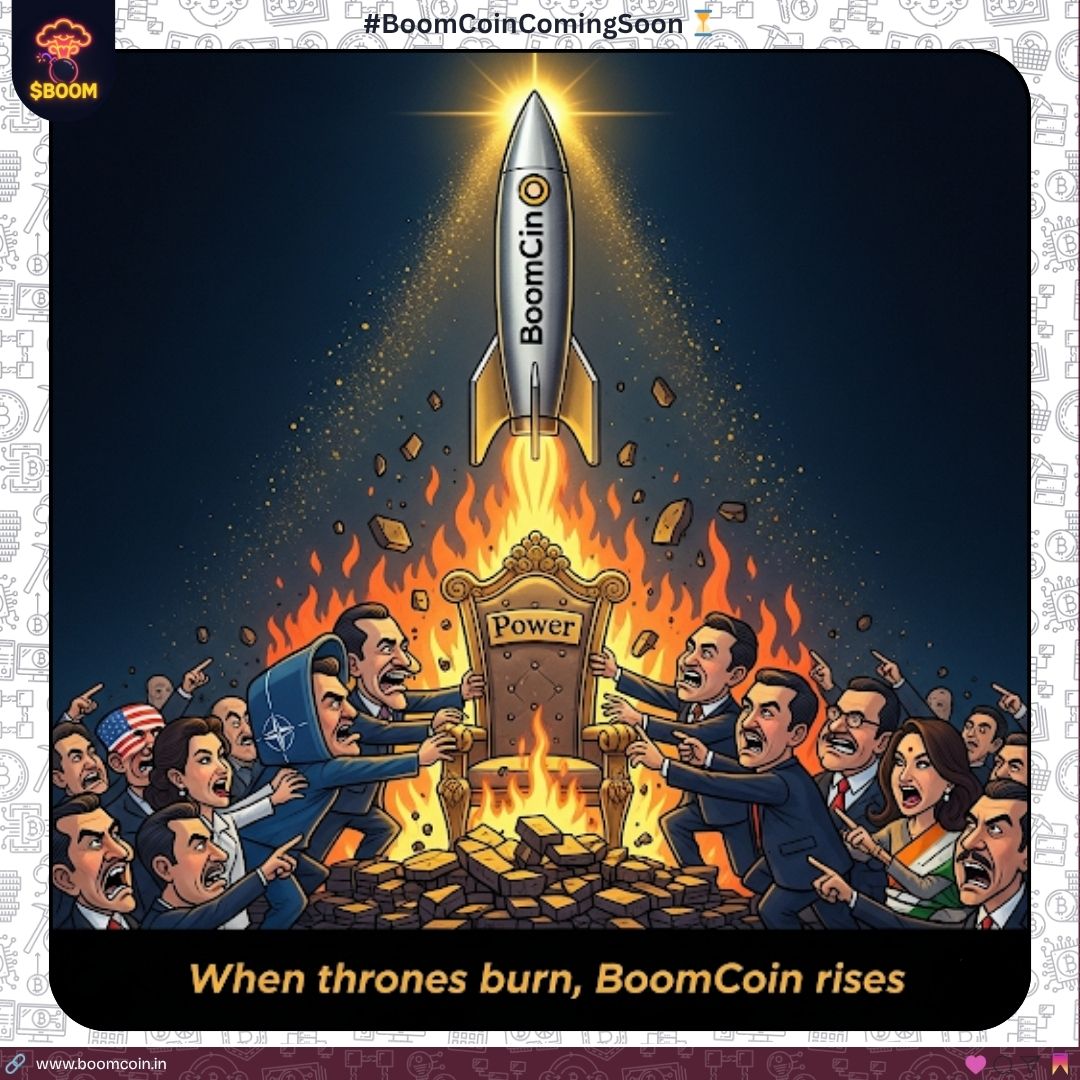 Boomcoindotin's tweet photo. 🔥 As old powers fight for control, a new force rises.
💥 When thrones burn, #BoomCoin rises.
#BoomCoinComingSoon #Crypto #DeFi #FreedomFinance https://t.co/JW4cFjUCwe