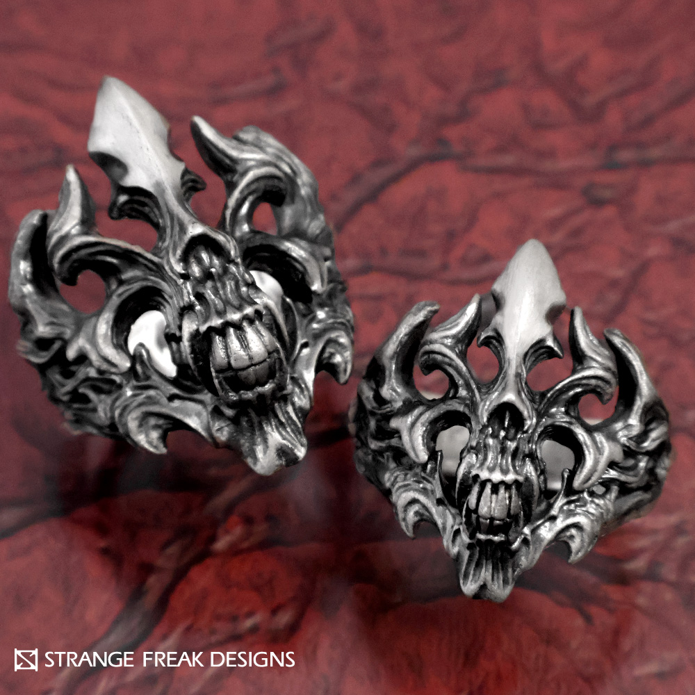 SILVER_GEEKS's tweet image. ミディアムとミニ！
どちらのサイズも好評！

STRANGE FREAK DESIGNS
「ルーガ M」
ameblo.jp/silver-geeks/e…
「ミニルーガ」
ameblo.jp/silver-geeks/e…

眼窩の無い不気味なスカル。
シンメトリーデザイン、透かしの空間の見せ方に拘って制作！
#sfdjp
@STRANGE_FREAK
