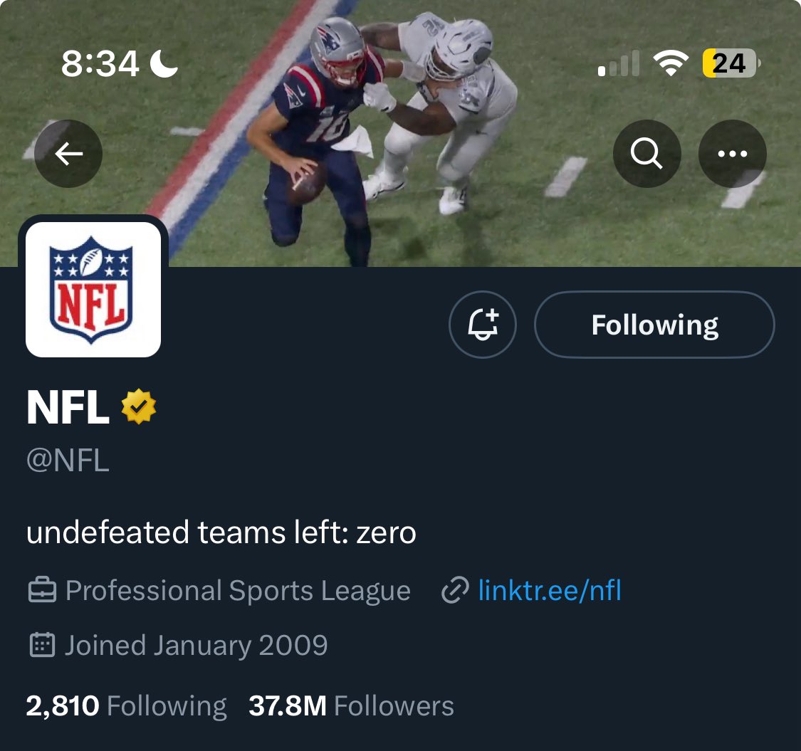 incredelman_11's tweet image. The @NFL account is now headlined by Drake Maye.