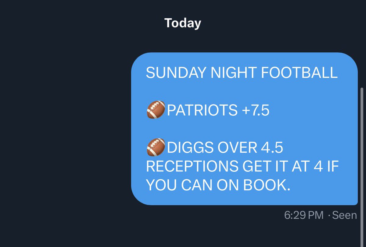 🤑NFL SUNDAY RECAP 2-0🤑

🔒9-2 LAST 11 PLAYS🔒

✅🏈PATRIOTS +7.5 KEEP THE POINTS

✅🏈DIGGS OVER 4.5 RECEPTIONS

BACK IN MY GROOVE SINCE I CAME BACK FULLY. GOING TO CONTINUE TO RUN IT UP!!! 

MESSAGE FOR DETAILS ON HOW TO GET PLAYS.