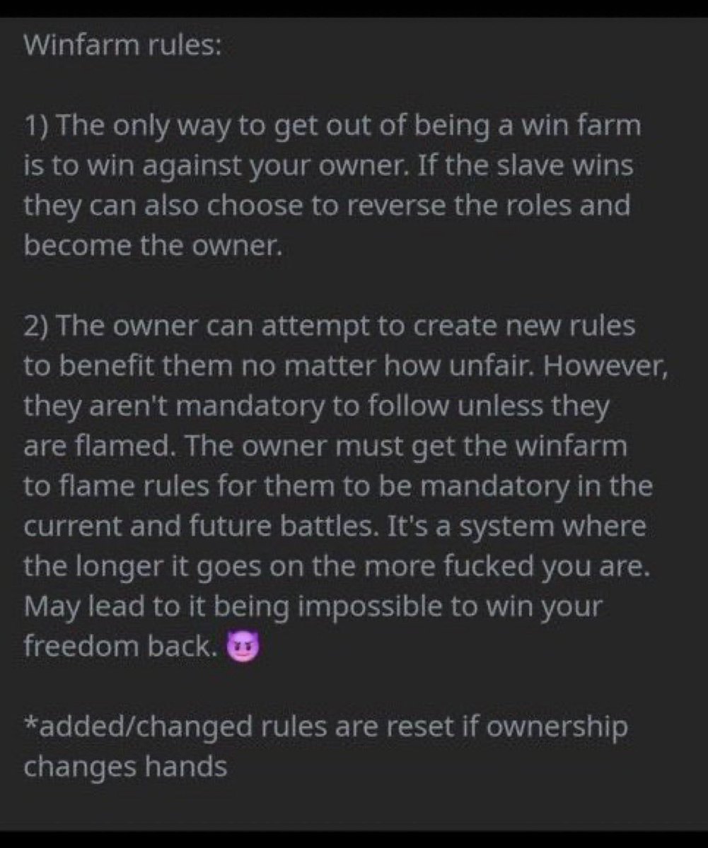 I have these winfarm rules dose anyone want to battle me and make me there winfarm #wankbattle #wankchat
