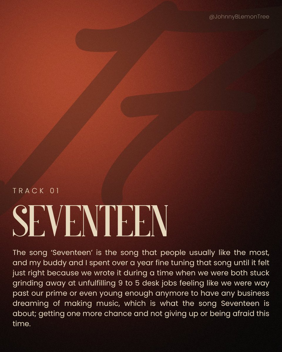 JohnnyBLmnTree's tweet image. If you’ve ever felt like it was ‘too late,’ this one’s for you. 

#Seventeen #JohnnyBLemonTree #Seventeen #NewMusic #SongwriterStories #IndieMusic #Dreamers #SingerSongwriter #IndieArtistJourney