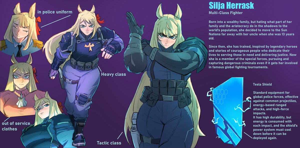 Leifr_Smidr's tweet photo. New character concept for my fighting tournaments project ^^ https://t.co/WFTwBgzdm4