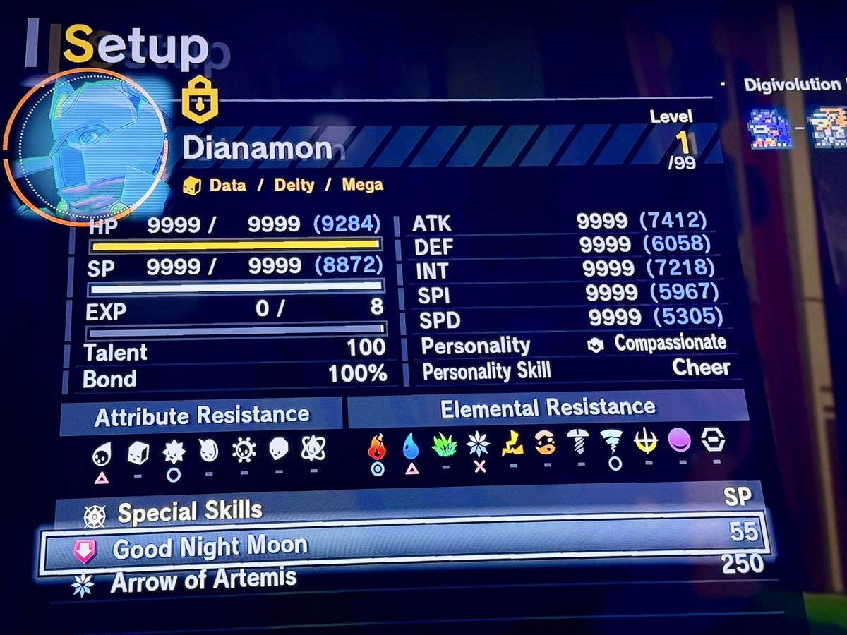 BlazeBinges's tweet image. Unlocked Agent Rank 7 and my first max stats in Digimon Story Time Stranger