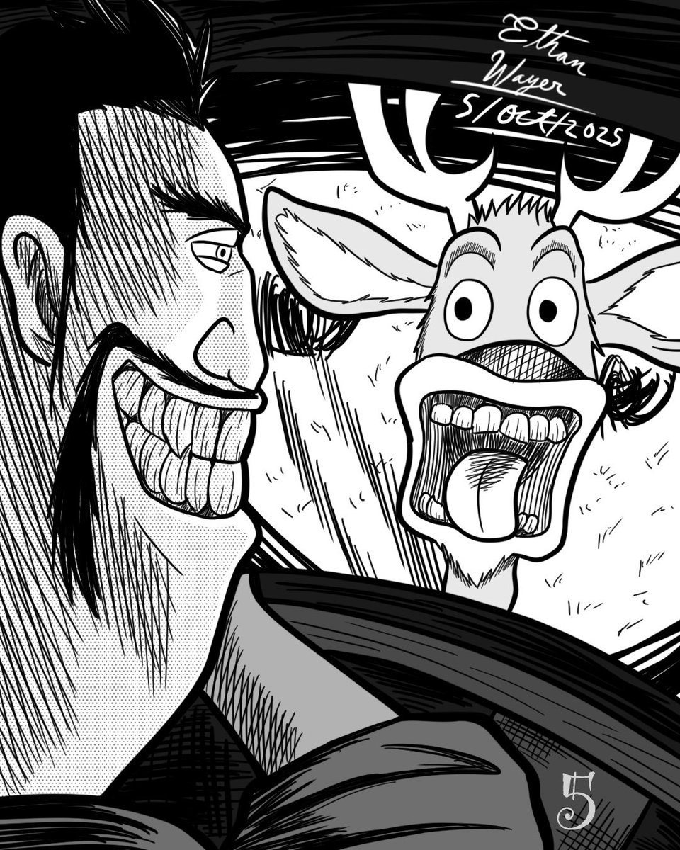 Ethan_Wayer's tweet photo. InkTober day 5: deer.

#Inktober #inktober2025deer #openseason https://t.co/YiNtrUXfm4