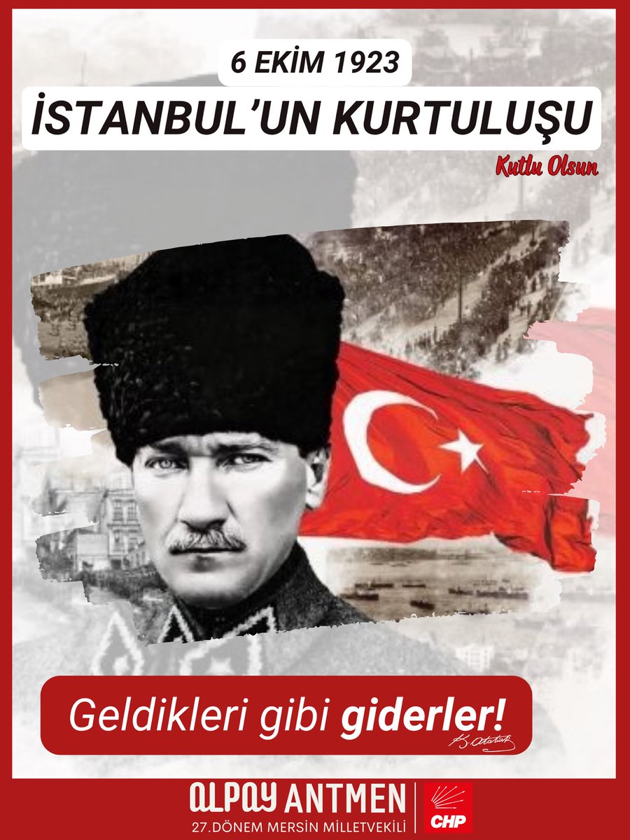 İstanbul’un düşman işgalinden kurtuluşunun 102. yılında, büyük önderimiz Gazi Mustafa Kemal Atatürk ve silah arkadaşlarını rahmet ve minnetle anıyorum.