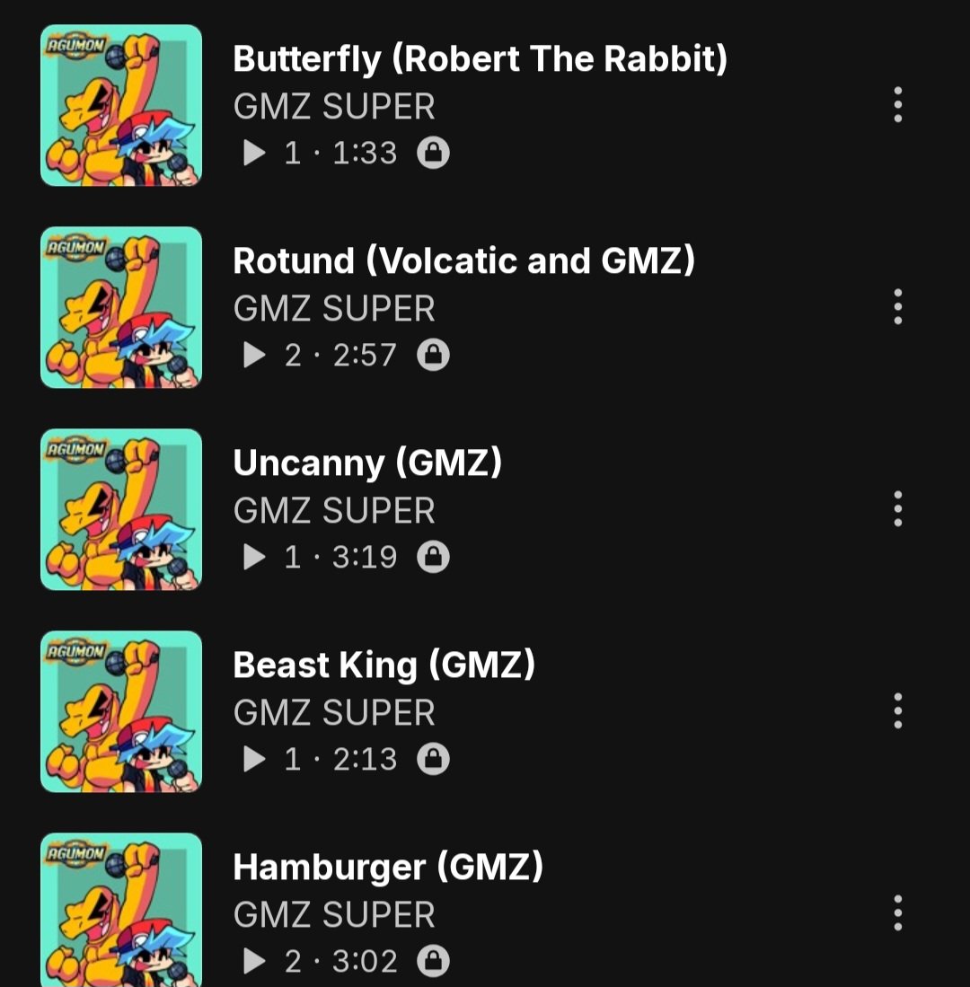 Ok since its fnf's 5th year anniversary im feeling a lil generous 

I'll let yall choose 1 song from this current lost for me to make public 
ONLY ONE so I'll just see which is the most popular choice #fnf #digimon #fridaynightfunkin