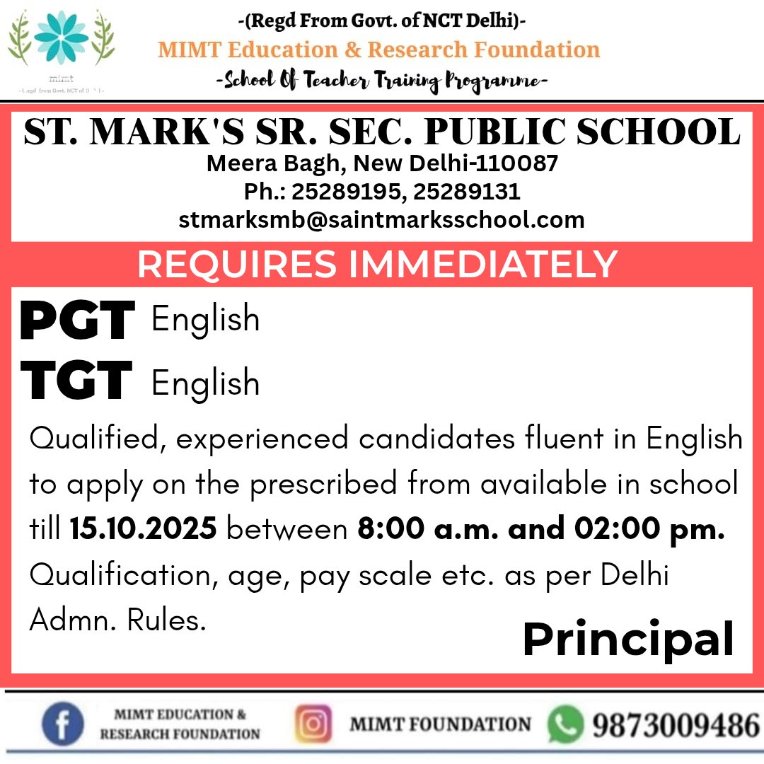 FoundationMimt's tweet image. School Vacancy For You
