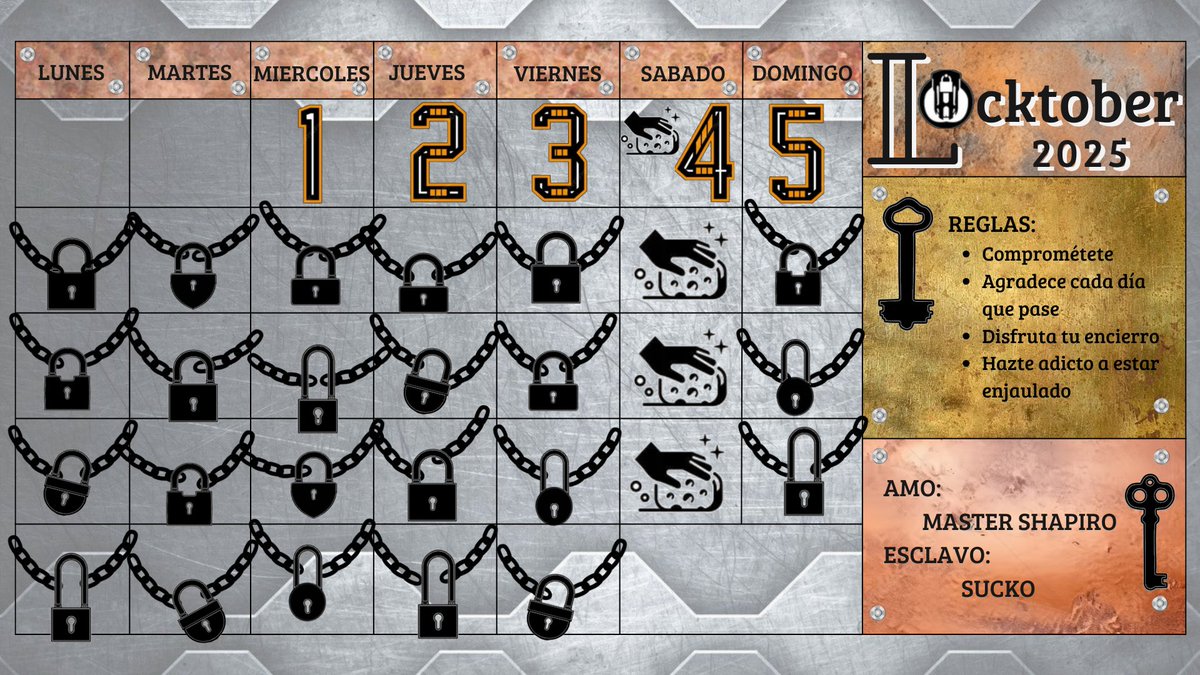 Quinto día de este locktober 2025
Esto es muy divertido tengo que admitir
Gracias por darme ánimos y siempre alentarme para ser mejor mi grandioso amo <a href="/masterextreml/">Ma$terextremo$</a>