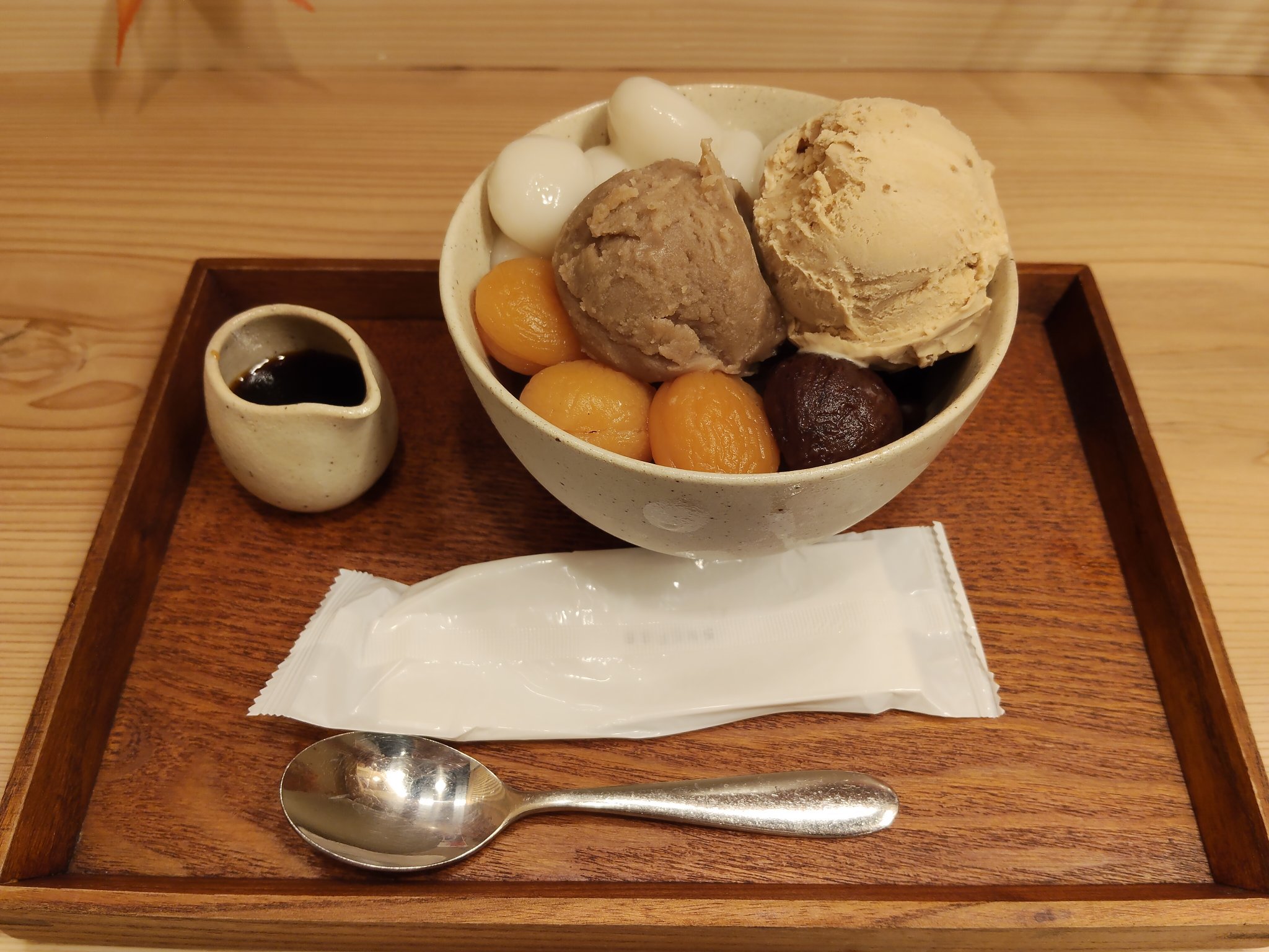 クリーム白玉焼栗餡あんみつ - Cerca / X