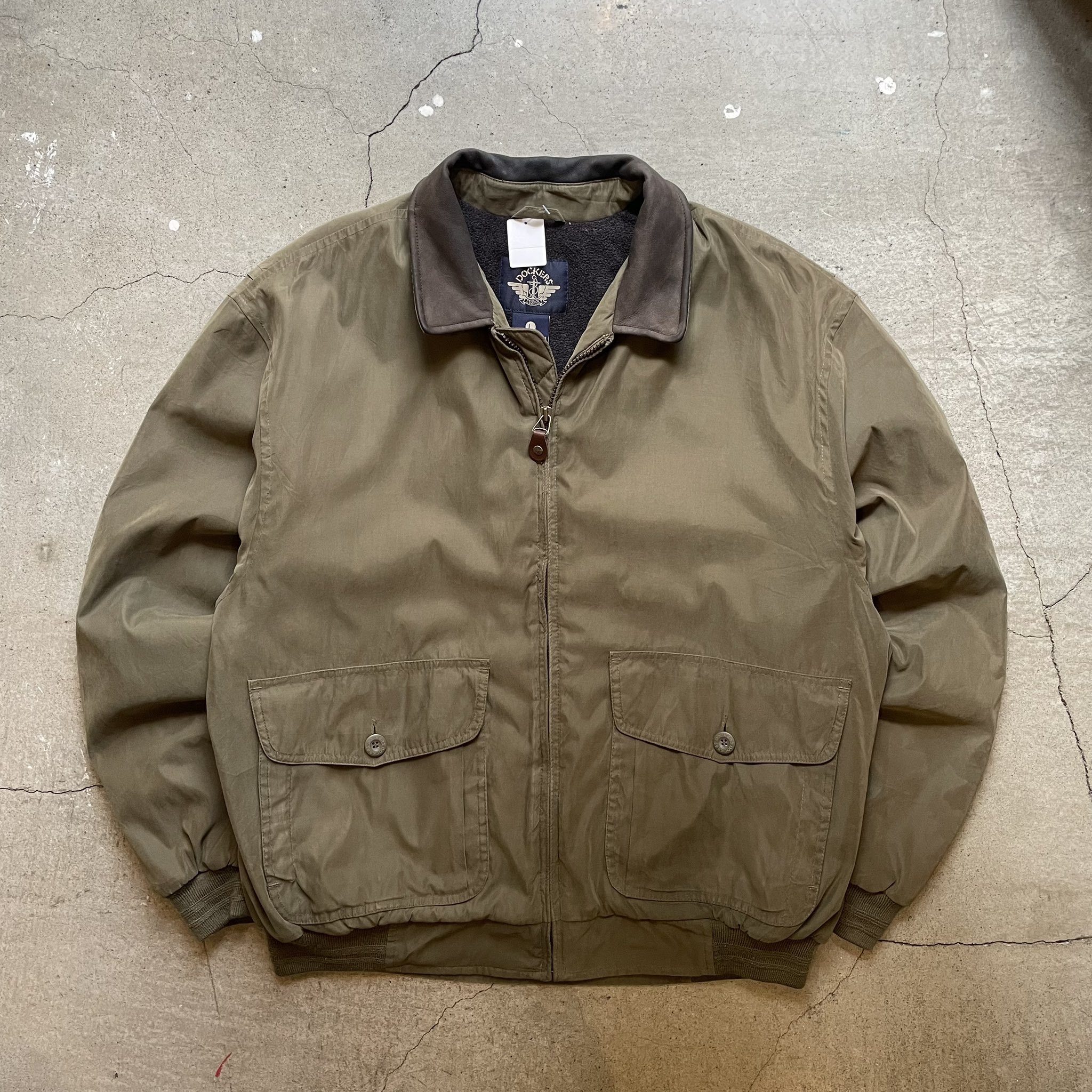 00s 襟レザー切替ダックジャケット 黒 S 中綿 ゆるだぼ 古着. 楽天市場