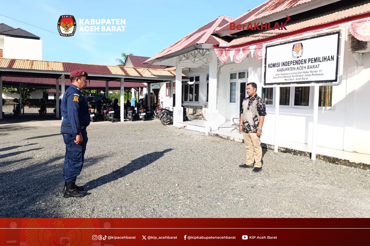 KIP_Acehbarat's tweet photo. Saleum #rakanpemilih

KIP Aceh Barat melaksanakan apel pagi Senin 6 Oktober 2025.

Bertindak sebagai pembina Apel Ketua Divisi Hukum dan Pengawasan T Novian Nukman, S.P.

#kpumelayani https://t.co/HIhwRAsdmB