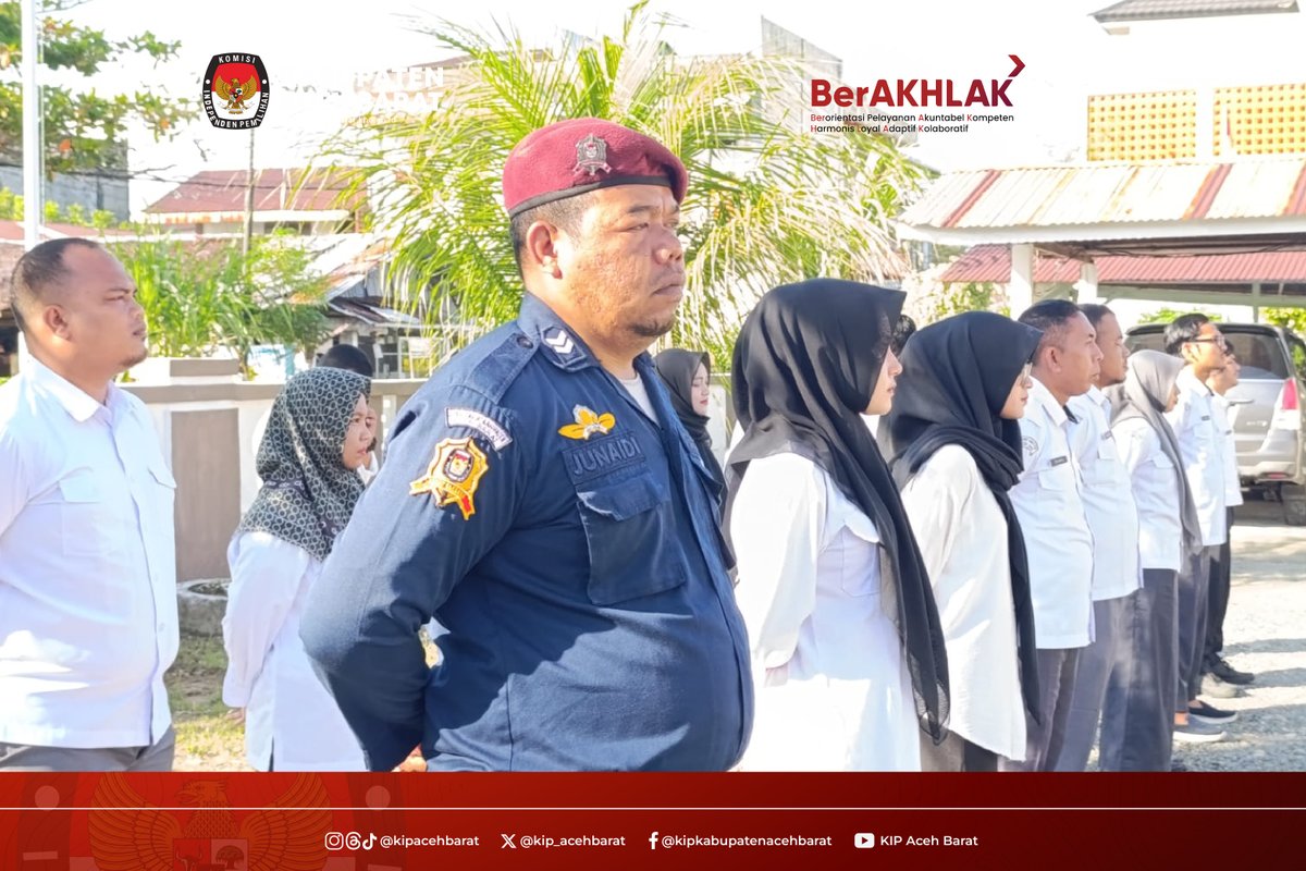 KIP_Acehbarat's tweet photo. Saleum #rakanpemilih

KIP Aceh Barat melaksanakan apel pagi Senin 6 Oktober 2025.

Bertindak sebagai pembina Apel Ketua Divisi Hukum dan Pengawasan T Novian Nukman, S.P.

#kpumelayani https://t.co/HIhwRAsdmB