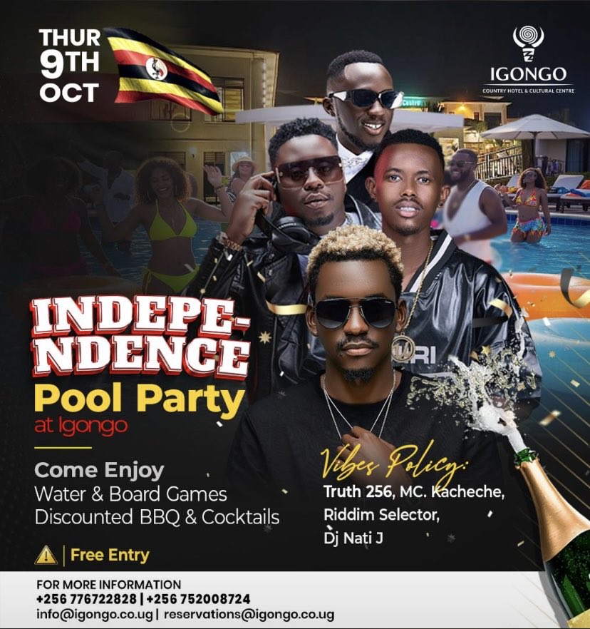 DjHardboyUg's tweet photo. We’re on count down, 3days remaining from now ! It will be on Thursday, let this independence celebrations be the different one with Igongo pool party remember many artists ,Dj’s and MCs will be live performing , prepare your dancing shoes , come tubikole 🔥⁦@Igongocc⁩ https://t.co/DBT1Ye8F98