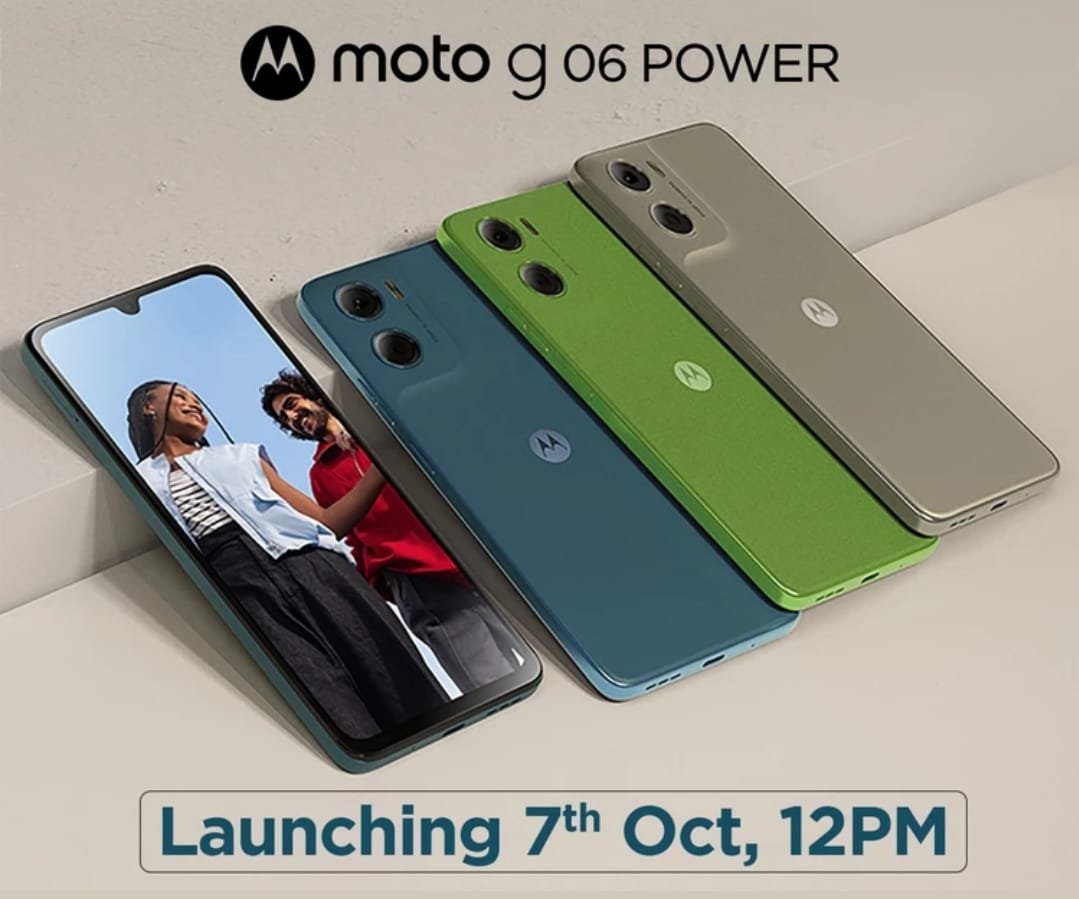 stufflistings's tweet image. moto g06 Power launching on October 7th in India.
- 6.88-inch 120Hz Display
- Gorilla Glass 3
- MediaTek G81 Extreme Processor
- IP64 rating
- 7000mAh Battery
- 50MP Primary Camera
- 8MP Front Camera
- Stereo Speakers with Dolby Atmos
- Moto Gestures