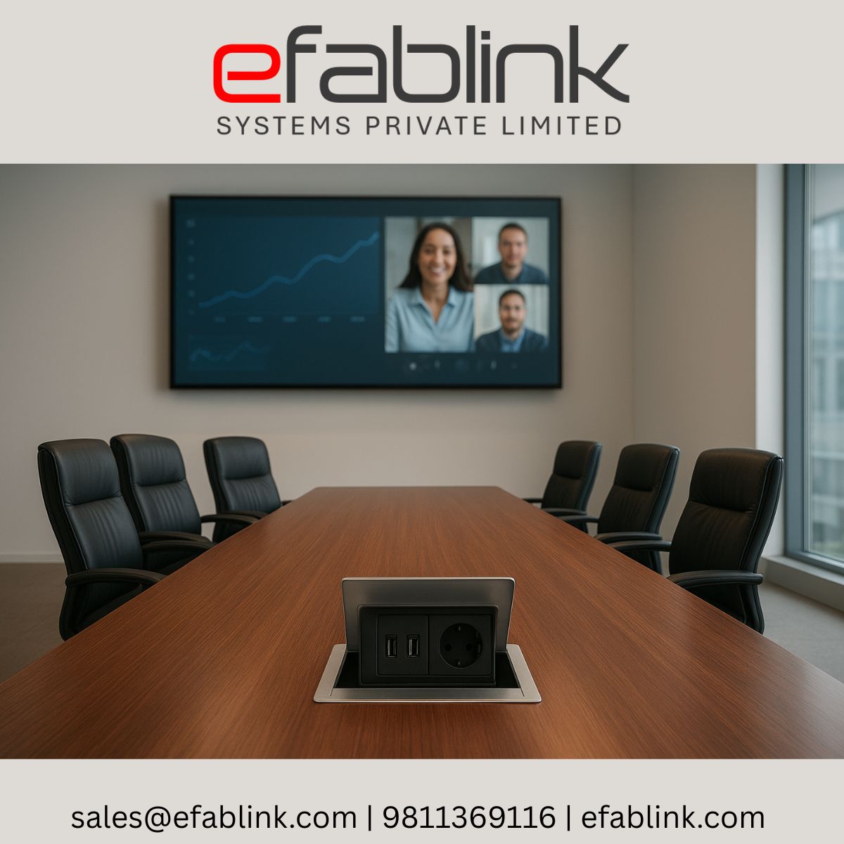 efablink's tweet image. Cable clutter kills collaboration. 🔌
We design boardrooms with seamless #TechnologyIntegration, from hidden ports to smart screens.
Flawless meetings, guaranteed.
visit: efablink.com
contact: 9811369116
#Efablink #SmartOffice #TurnkeyProjects
