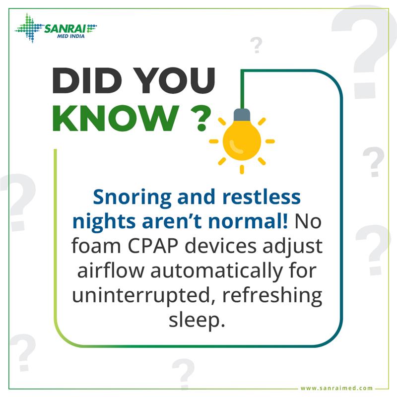 SanraiMed_India's tweet image. Restless nights and snoring aren’t normal. No foam CPAP devices adjust airflow to keep airways open, reduce interruptions, and give you deep, restorative sleep—so you wake up refreshed and energized.

#reveautocpap #cpapmachine #sleepapneamachine #sleephealth #nofoamcpap