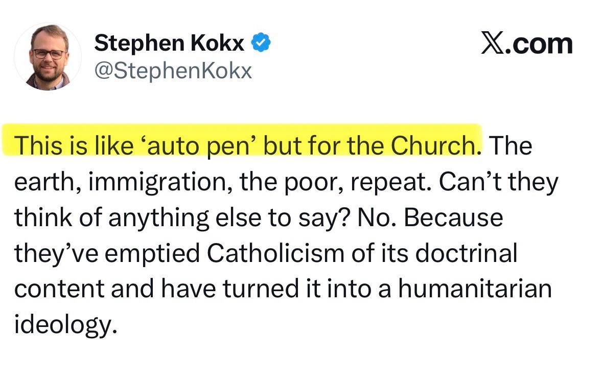 <a href="/StephenKokx/">Stephen Kokx</a> This is what it looks like to view theology, and the Church, through the lens of petty, partisan American politics…