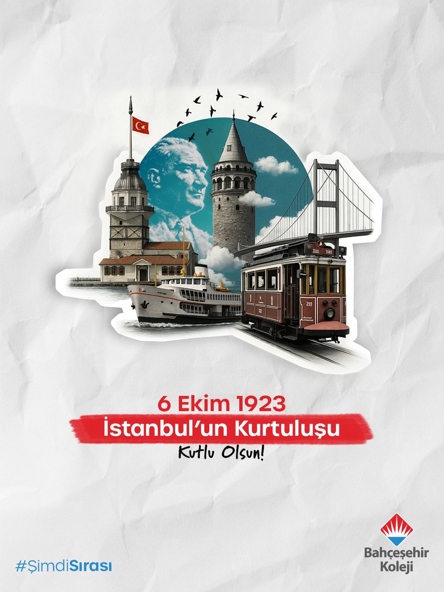 İstanbul’un düşman işgalinden kurtuluşunun 102. yıl dönümü, 6 Ekim 1923 İstanbul’un Kurtuluşu kutlu olsun! 🇹🇷

#BahçeşehirKoleji