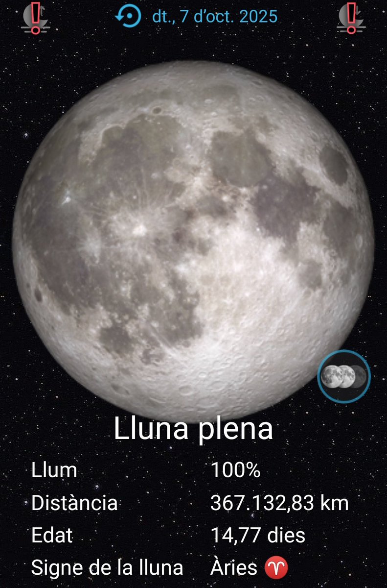 LLUNA PLENA DE L'OCTUBRE: Dimarts 7, a les 7 h 48 m, a Àries.