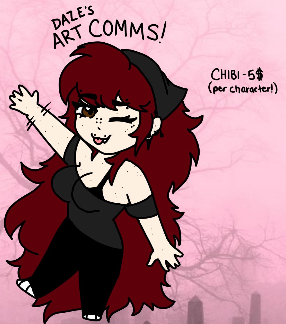 dazethezombabe's tweet photo. HI !
so , earlier this month my job ghosted me and i’ve been trying to pay off my model mama and im short 150$ and i wanna get her paid before October ends . so , im opening C*MMS ! (only doing chibis) PM or comment if ur interested!! 🥹💓
like and retweet to spread the word 🧠💗 https://t.co/Qx6fMTJvgn