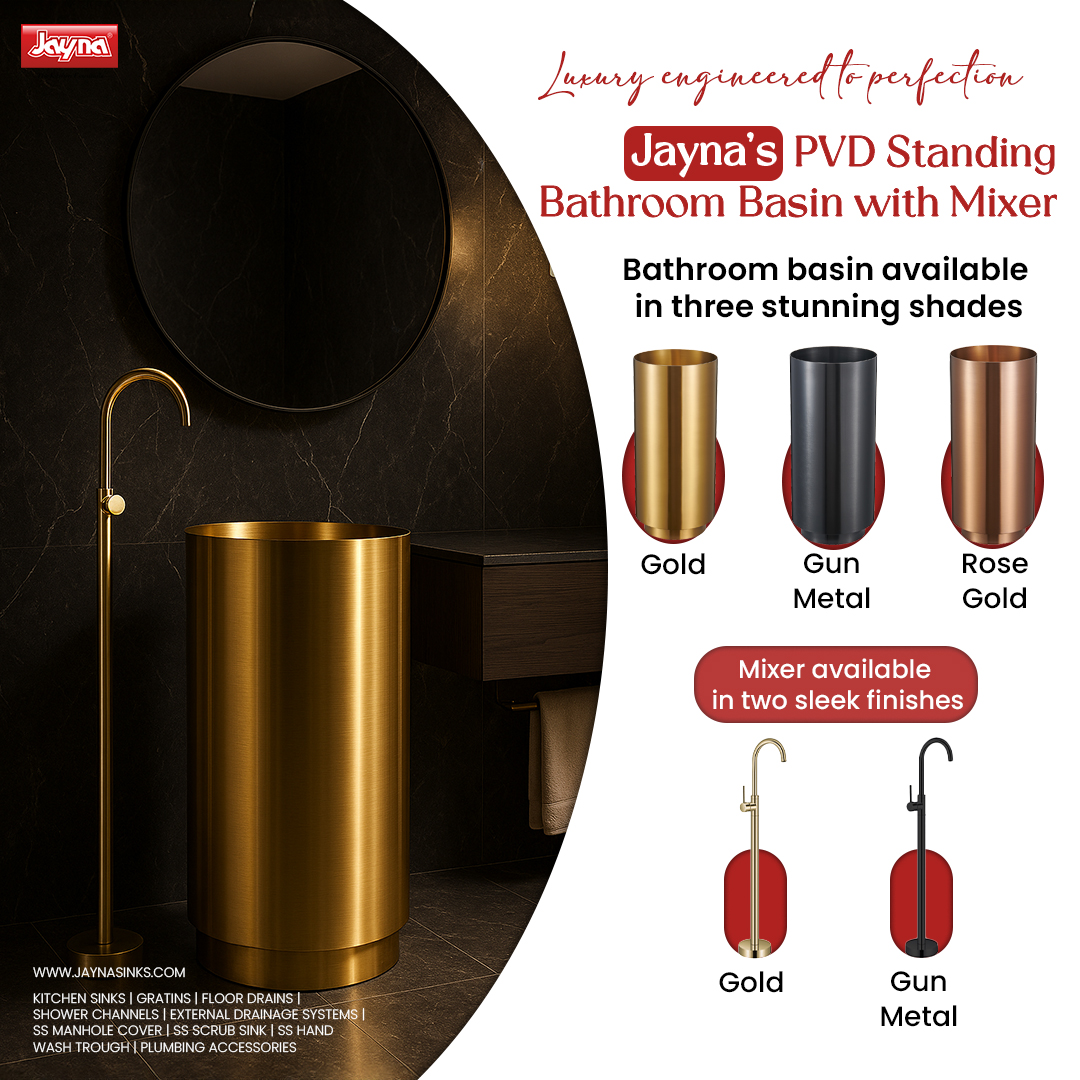 jaynasinks_'s tweet image. Elevate your bathroom with Jayna’s PVD Standing Basin &amp;amp; Mixer — where luxury meets precision. A perfect blend of modern design and functionality, available in stunning finishes to suit every space.
#JaynaSinks #CraftingElegance #bathrooms #washbasin #luxurybath