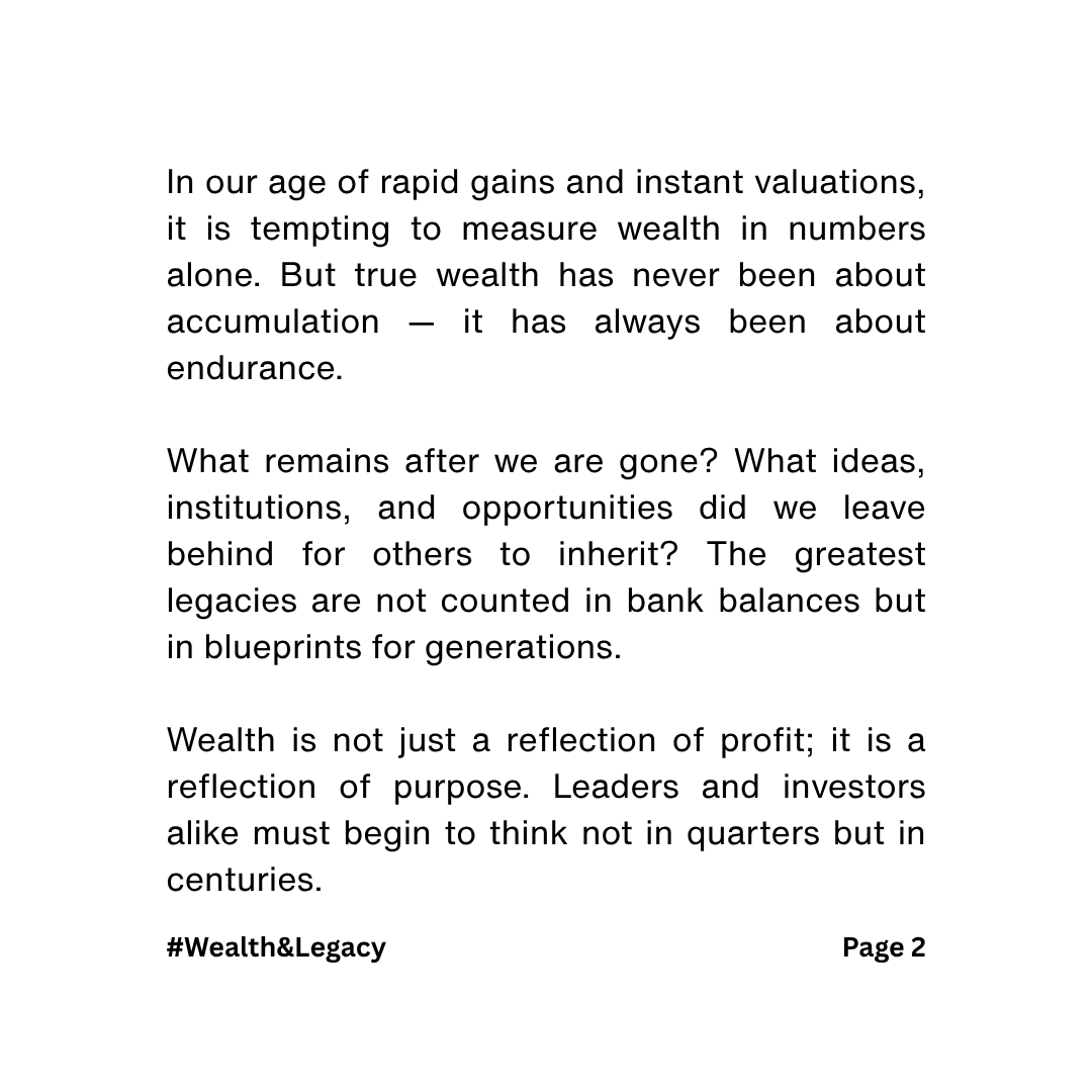 Ramanan_Ba's tweet photo. True wealth isn’t about what we accumulate today — it’s about what endures tomorrow.
Money moves markets, but vision moves civilizations.
Build not just for yourself, but for those who’ll thank you without knowing your name.
— Ramanan Balagangadharan

#WealthAndLegacy #Ramanan https://t.co/fGYsvYpv85