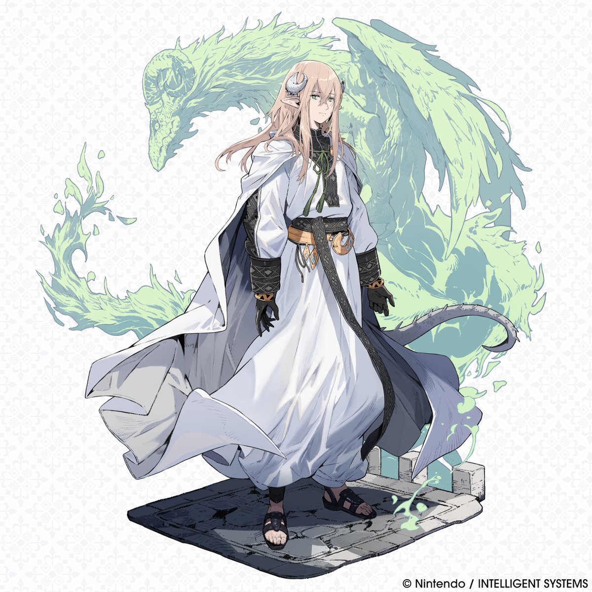 FE_Shadows_EN's tweet photo. Character Intro ✨

[Sai: Dragon's Ear]
Retainer to the light goddess
Naga. Generous but soft-spoken
individual and brother of Shea,
who is also a retainer to Naga.

Recruit Sai by progressing through the story. ♪

#FEShadows
#FireEmblem https://t.co/dvKsseFs37