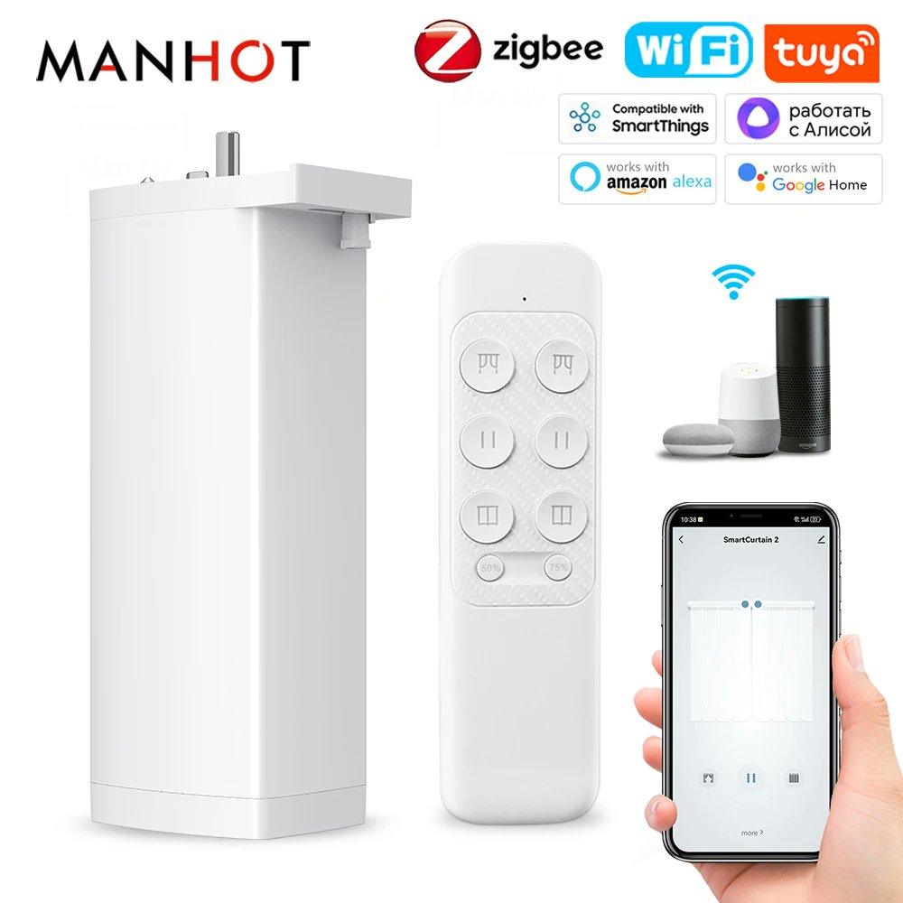 LubopsEvgen's tweet image. MOES Zigbee/Wi-Fi Mini Curtain Motor (150mm)
s.click.aliexpress.com/e/_c44DF1Rh
33 dB silent, 1.2 Nm (≤40 kg). App/voice, schedules, groups, tug-to-start. Wi-Fi hub-free; Zigbee needs gateway. 2-ch remote included.
#smarthome #zigbee2mqtt