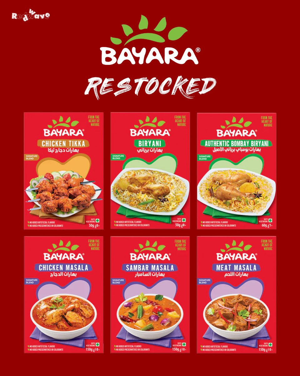 redwavemaldives's tweet image. With Bayara’s Box Mixes, cooking your favorite meals is quicker, tastier, and packed with authentic flavor — straight from your pantry to the plate.

#Bayara #SpiceMixes #EasyCooking