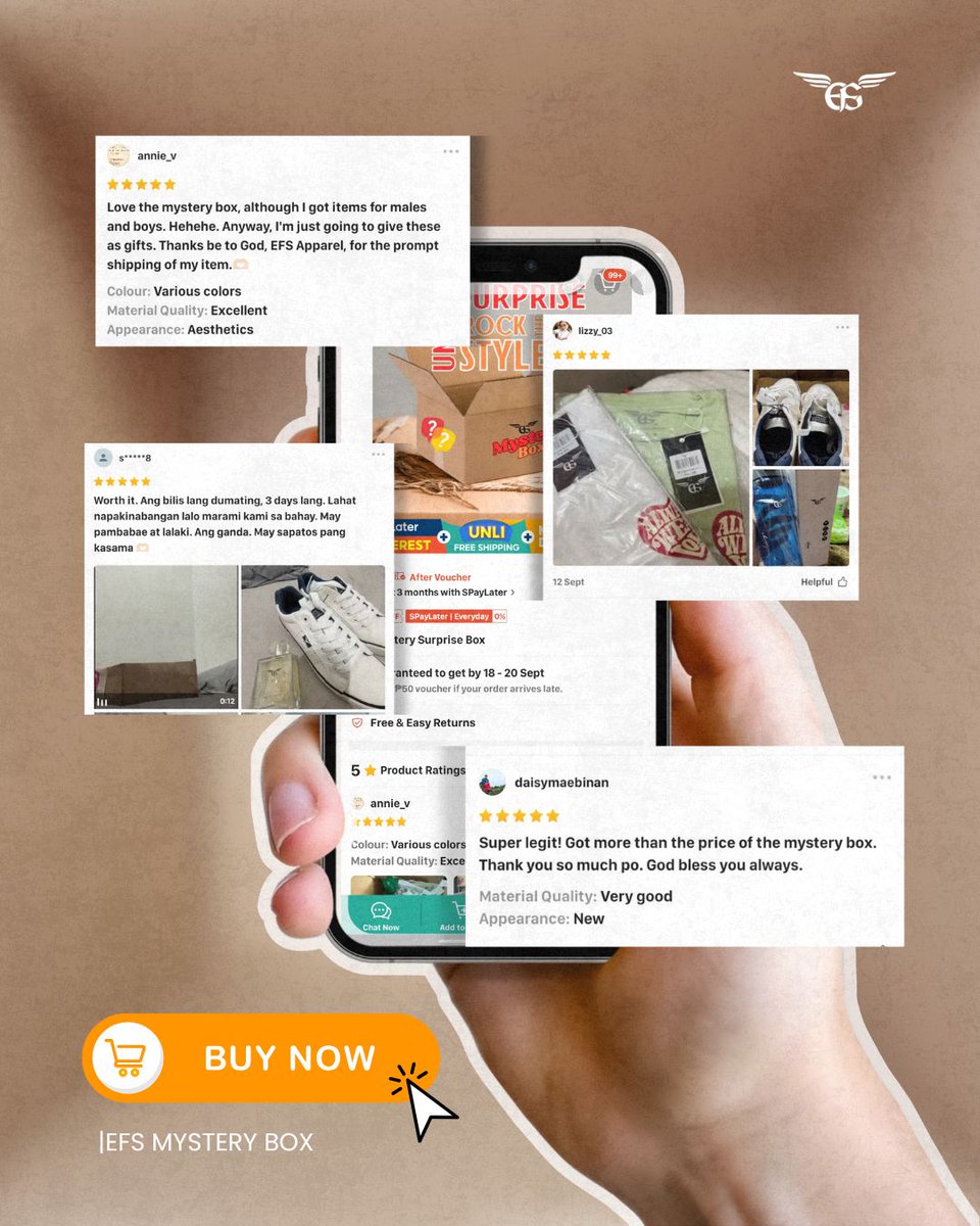 🎁 Wanna experience the thrill too? Be the next to unbox the joy, get yours today! 🎉🛒
#EFSApparel #EFSMysteryBox