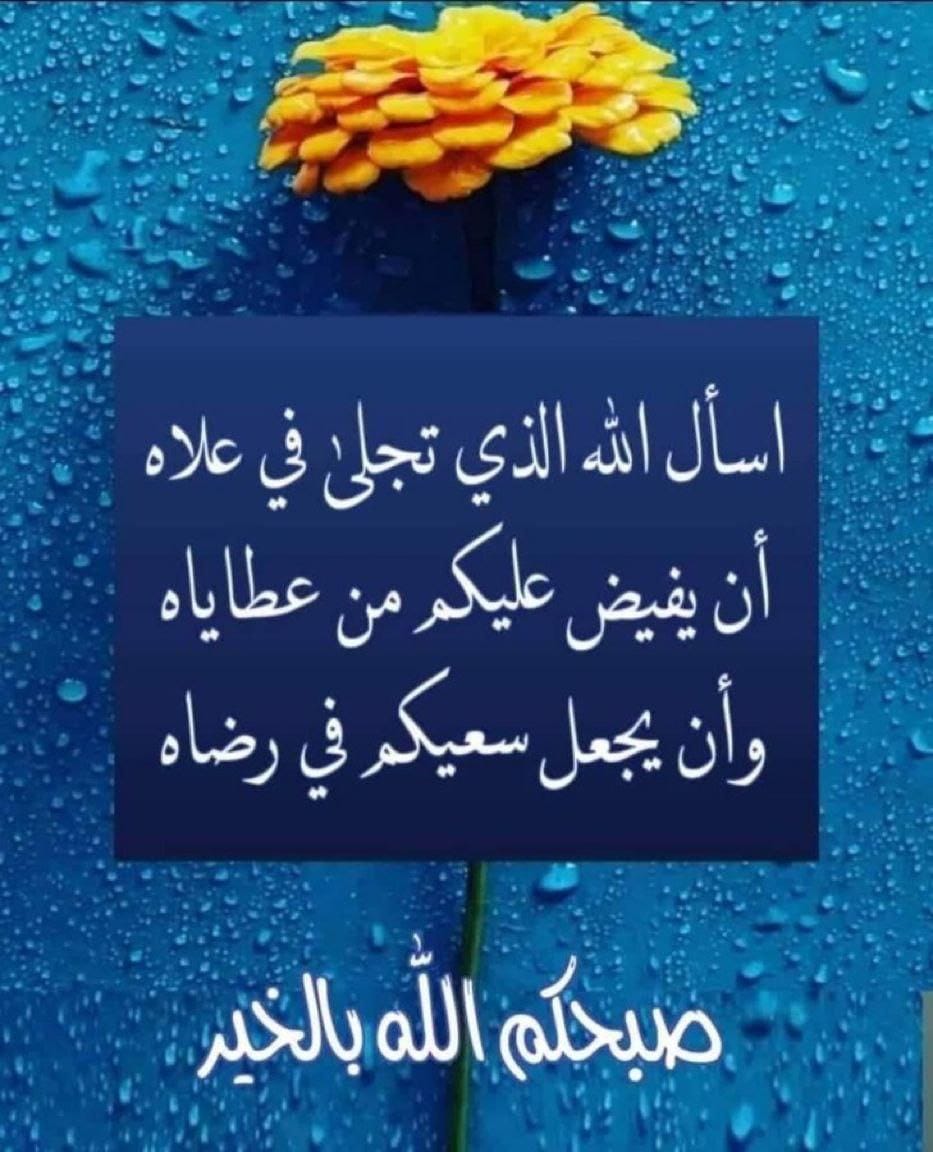 الحياة لوحة فنية، ألوانها أقوالك وأشكالها أعمالك،والرسام هو أنت، فأبدع في رسم لوحتك، فما زالت الفرشا ة في يدك ..الأشياء الجميله ستبقى دوما كشروق الشمس ولون الورد وصدق الطيبين وابتسامه جميله وفجر جديد يأتى من بعد ليله ظلماء ..

          🌺صباح الورد🌺
