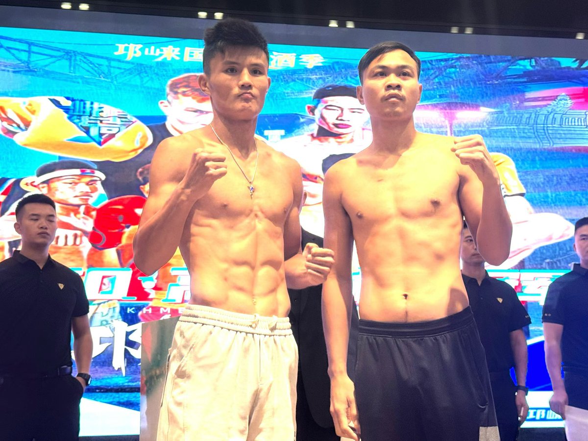 Official weigh in and face off-Luo Chao and Yodwicha