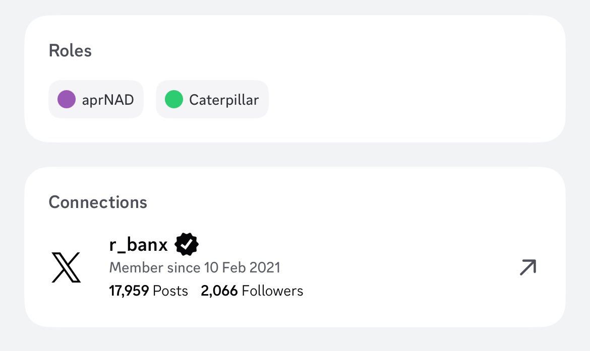 r_banx's tweet image. congratulations to all TGNad on @monad server.
@aPriori extends its role eligibility to members of the Monad Telegram Group, head over to era.guild.xyz/apriori and get your role claimed.
discord.gg/apriori
gmev-gmonad 💜