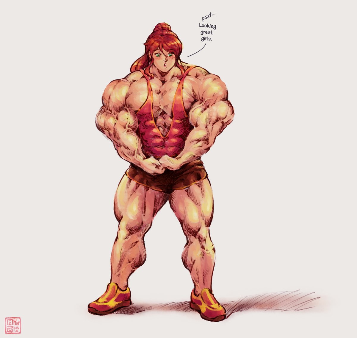 Pyrrha Nikos in a Bodybuilder AU..?
It was just a sketch study until I discovered the fun of coloring in CSP. I used to use SAI alrite..