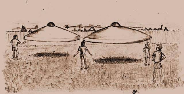 tobjectpascal's tweet image. 99% certainty this is a real alien craft, in 1966 westall student drew it, in 1971, costa rica caught it while surveying over lake cote