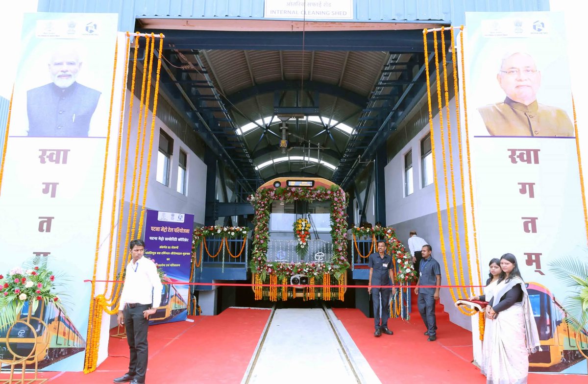 BiharInfraTales's tweet photo. CM inaugurated the first phase of the 3.6-km elevated stretch of the priority corridor of the Patna Metro rail project https://t.co/QG7jnzuFdD